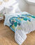 Dekbed in microvezel, plantenprint, 200 g/m2 (watergroen)