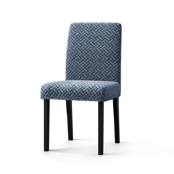 Housse bi-extensible microfibre gaufrée graphique spéciale chaise (bleu)
