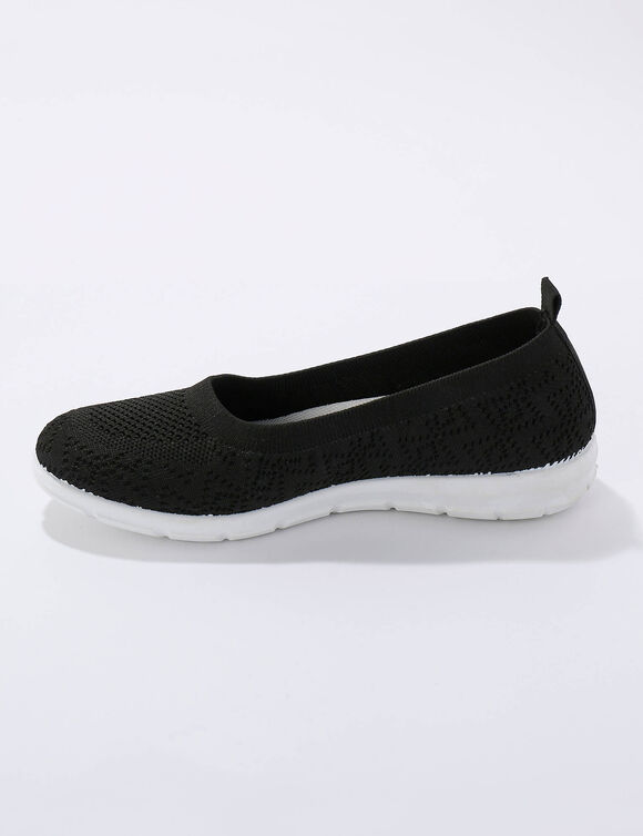 Ultralichte ballerina's in mesh (zwart)
