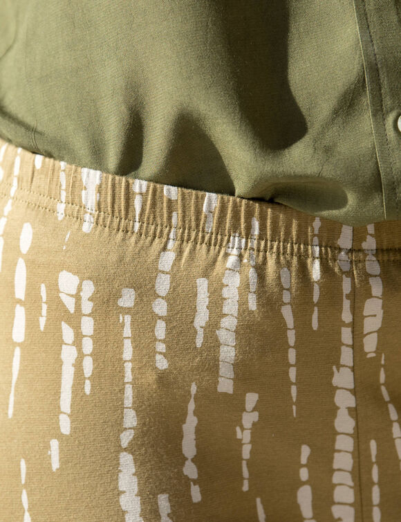 Legging imprimé, taille élastiquée (kaki / beige)