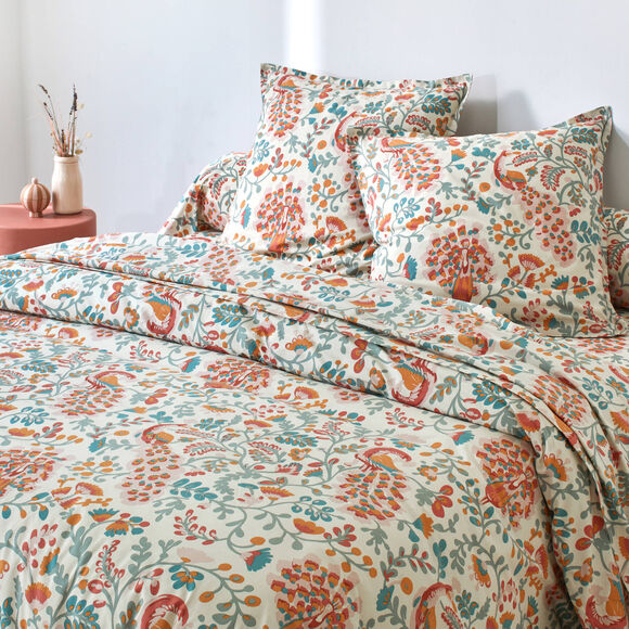 Linge de lit Amboise imprim&eacute; - coton 57 fils/cm&sup2; (sable)