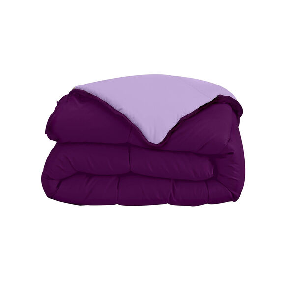 Tweekleurig dekbed in microvezel 500 g/m2 (aubergine / parma)