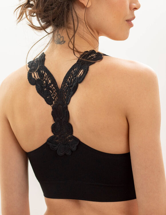 Beha met kant Suzie - met beugels (zwart)