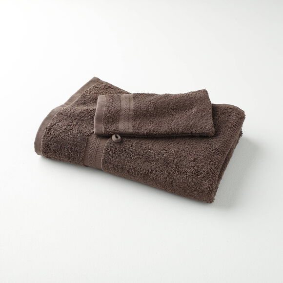 Collection serviettes de bain unies - confort moelleux 420 g/m&sup2; (chocolat)