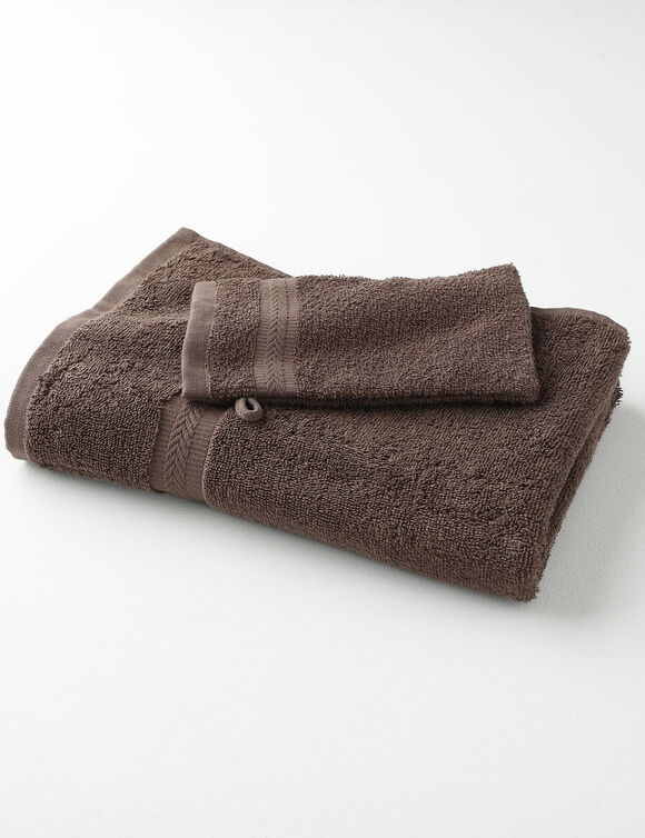 Collection serviettes de bain unies - confort moelleux 420 g/m&sup2; (chocolat)