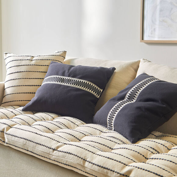 Coussin galon fantaisie (noir)