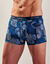 Shorty met 'bladeren' print - set van 3 (blauw + marine)