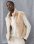 Veste sans manches zipp&eacute;e, mati&egrave;re duveteuse (beige)
