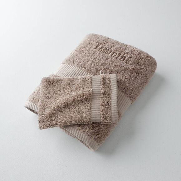 Collection serviettes de bain unies &agrave; personnaliser - gamme premium 640g/m&sup2; (noisette)