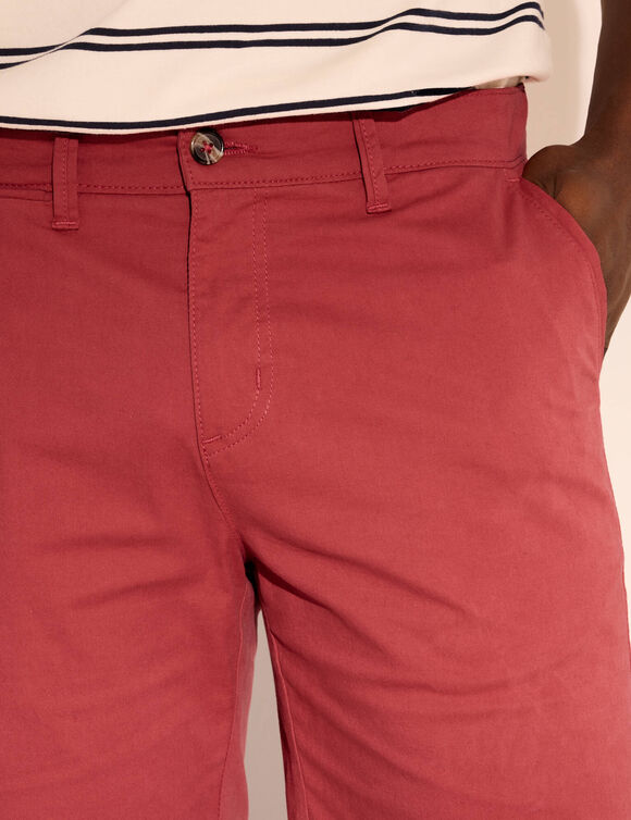 Bermuda chino ceinture arrondie sous le ventre (grijzig koraal)