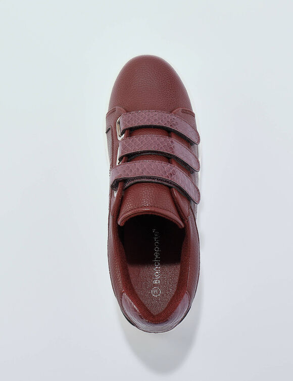 Sneakers met scratchsluiting en kroko-effect - zwart (bordeaux)