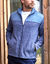 Sweat zipp&eacute; col montant maille doubl&eacute;e molleton (bleu chin&eacute;)