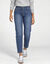 Jean stretch coupe mom confort, taille &eacute;lastiqu&eacute;e (stone)