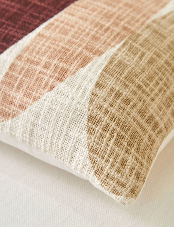 Coussin imprimé géométrique (taupe)