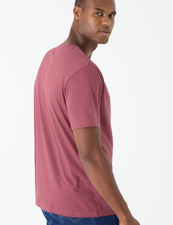 T-shirt col rond manches courtes - lot de 3 (rose fonc&eacute; + rose clair + beige)