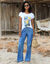 T-shirt met geplaatste print (wit / geel)