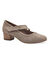Getextureerde pumps met hakje (taupe)