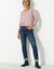 Effen T-shirt met ronde hals en lange mouwen (parmaroze)