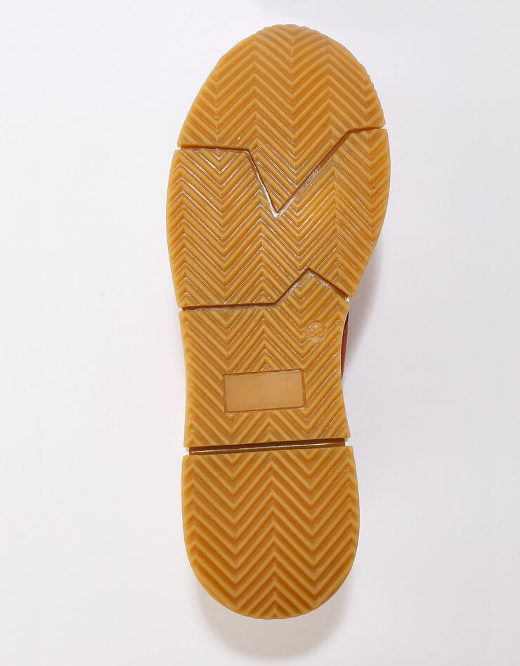 Baskets style running zippées en cuir bimatière femme - brique, brique Baskets style running zippées en cuir bimatière femme - brique, brique, hi-res image number 5