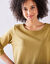 T-shirt in glanstricot (bronskleur)