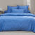 Linge de lit uni coton lavé (bleu)