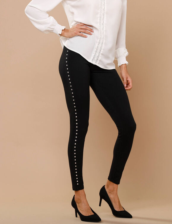 Legging met sierspijkers (zwart)