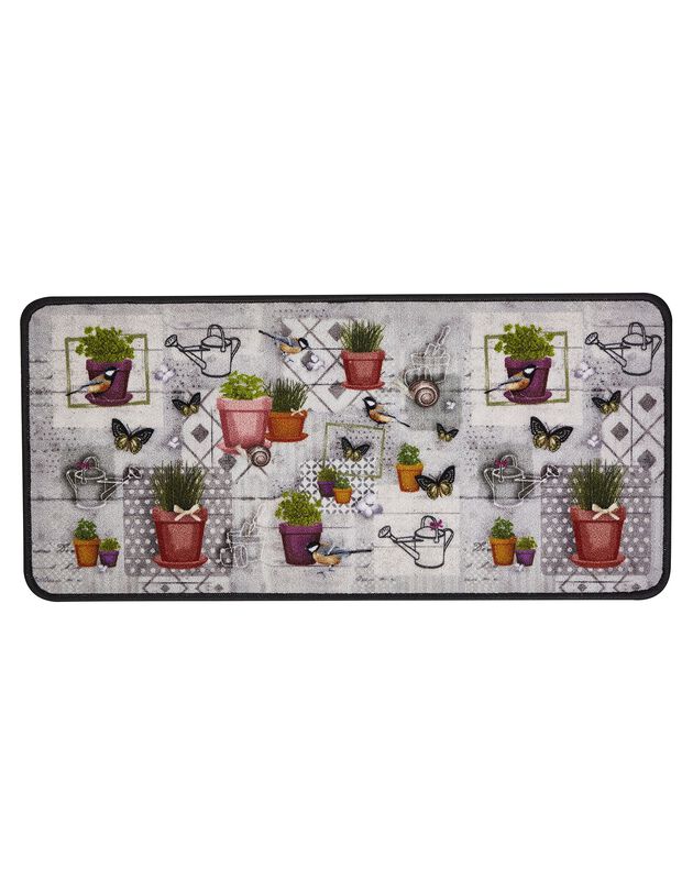 Tapis cuisine motif jardin (unique)