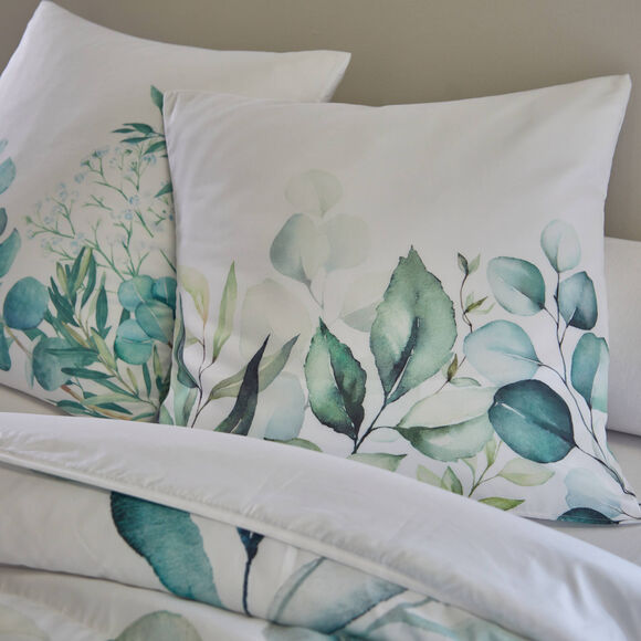 Couvre-lit matelassé Elyse imprimé fleurs (bleu / vert)