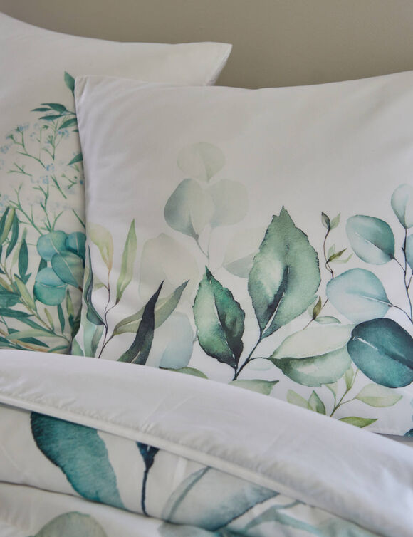 Couvre-lit matelassé Elyse imprimé fleurs (bleu / vert)