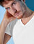 T-shirt met V-hals - herenondergoed, set van 3 (wit)