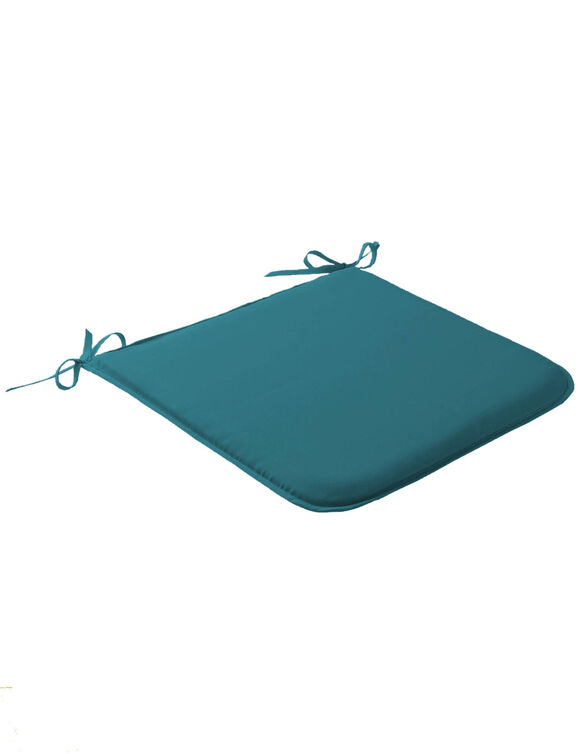 Galette de chaise unie forme carrée - lot de 2 (bleu canard)