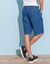 Bermuda in licht denim met elastische taille (stone)