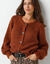 Gilet en maille anglaise fils brillants (chocolat)