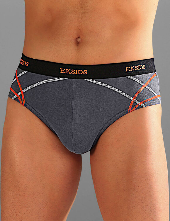 Gesloten slip met hoge taille - set van 6 (zwart + grijs)