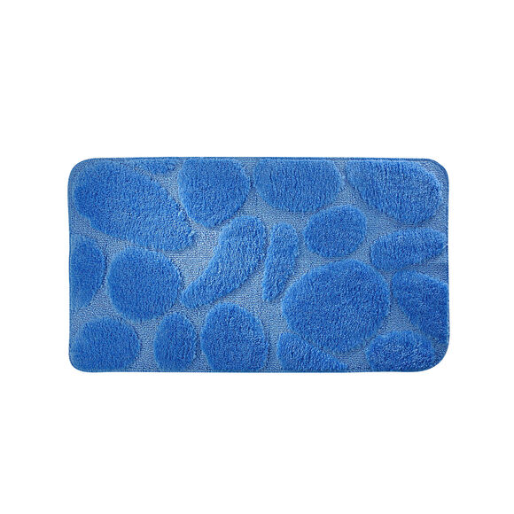 Tapis de bain motif galets (bleu dur)
