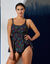 Haut de Tankini imprimé évasé FUGATA (noir / multicolore)
