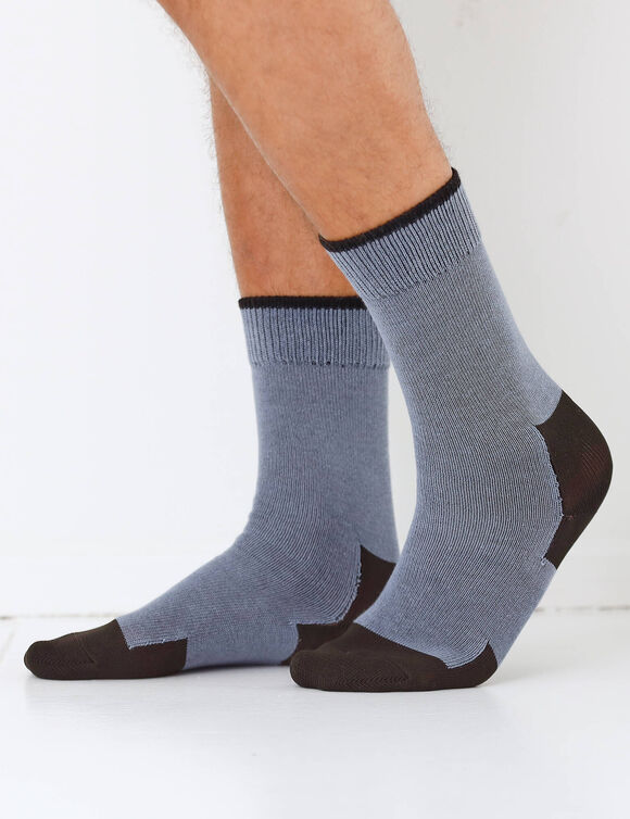 Halflange veiligheidssokken - set van 2 paar (marine / jeansblauw)