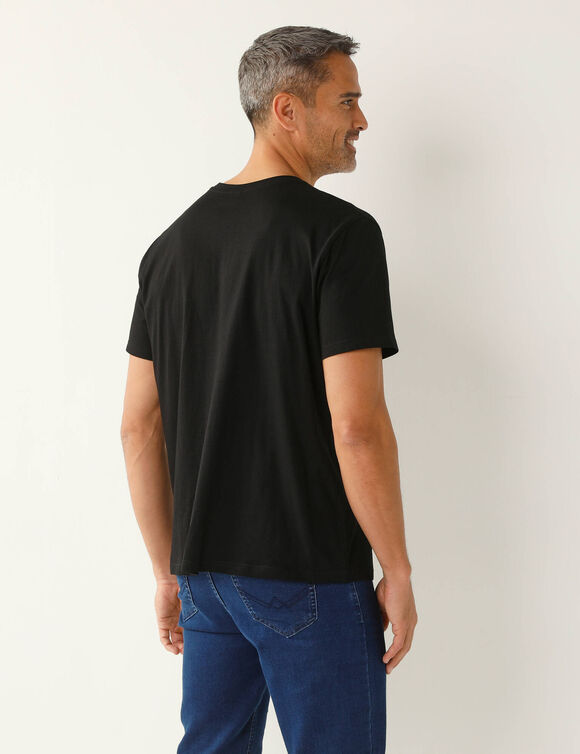 Tee-shirt col V manches courtes - lot de 3 (noir)