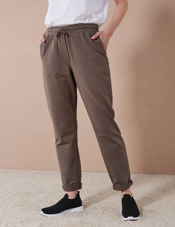 Pantalon jogpant ceinture élastiquée molleton  (kaki)