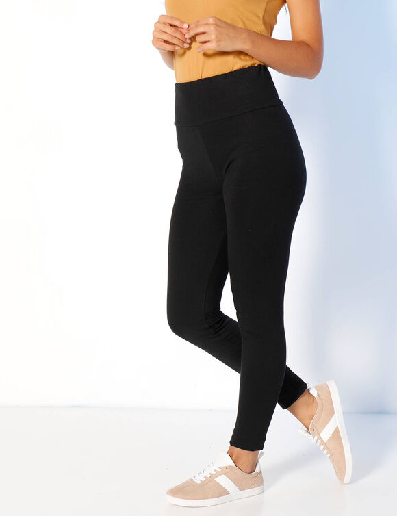 Legging taille haute sp&eacute;cial froid, molleton gratt&eacute; (noir)
