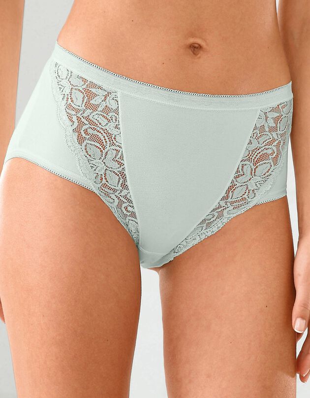 Maxislip met kant - set van 3 (amandel + roze + groen)