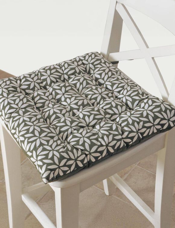 Galette de chaise réversible - lot de 2 (kaki)