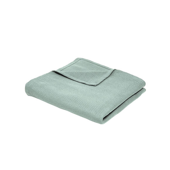 Bankdeken of plaid uni honingraat - katoen (celadon)
