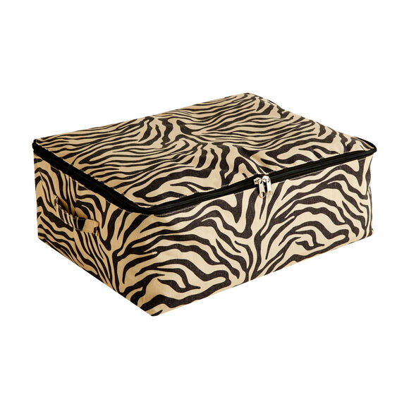 Housse de rangement imprim&eacute; z&egrave;bre taille S  (noir/gr&egrave;ge)