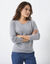 Pull col rond uni, manches longues, toucher doux (gris chin&eacute;)
