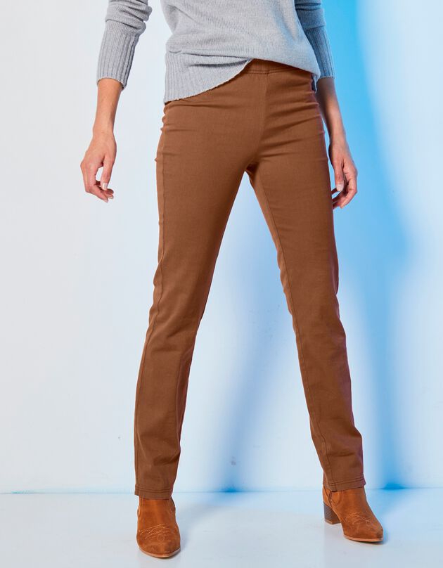 Pantalon sculptant effet ventre plat taille élastiquée (noisette) Pantalon sculptant effet ventre plat taille élastiquée (noisette)