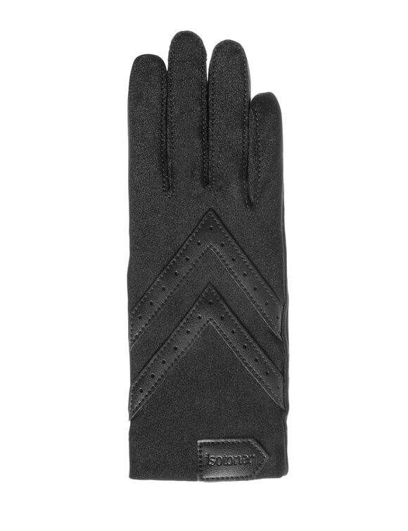 Handschoenen met visgraatmotief voor touchscreen, in rekbaar en gerecycleerd materiaal (zwart)
