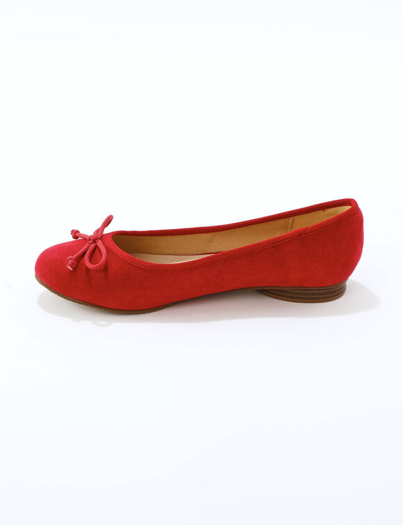 Ballerines plates microfibre (donkerrood)