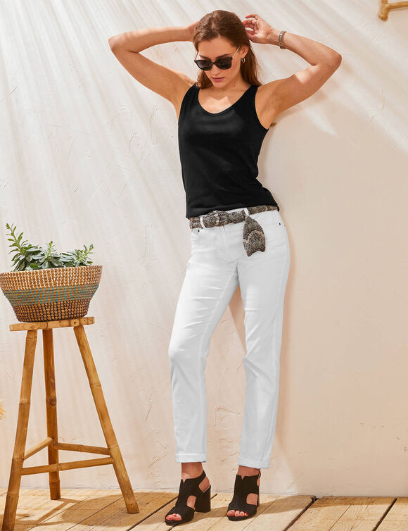 D&eacute;bardeur bretelles larges uni, coton (noir)