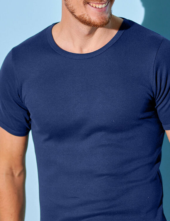 T-shirt sous-vêtement homme col rond - lot de 3 (marine)